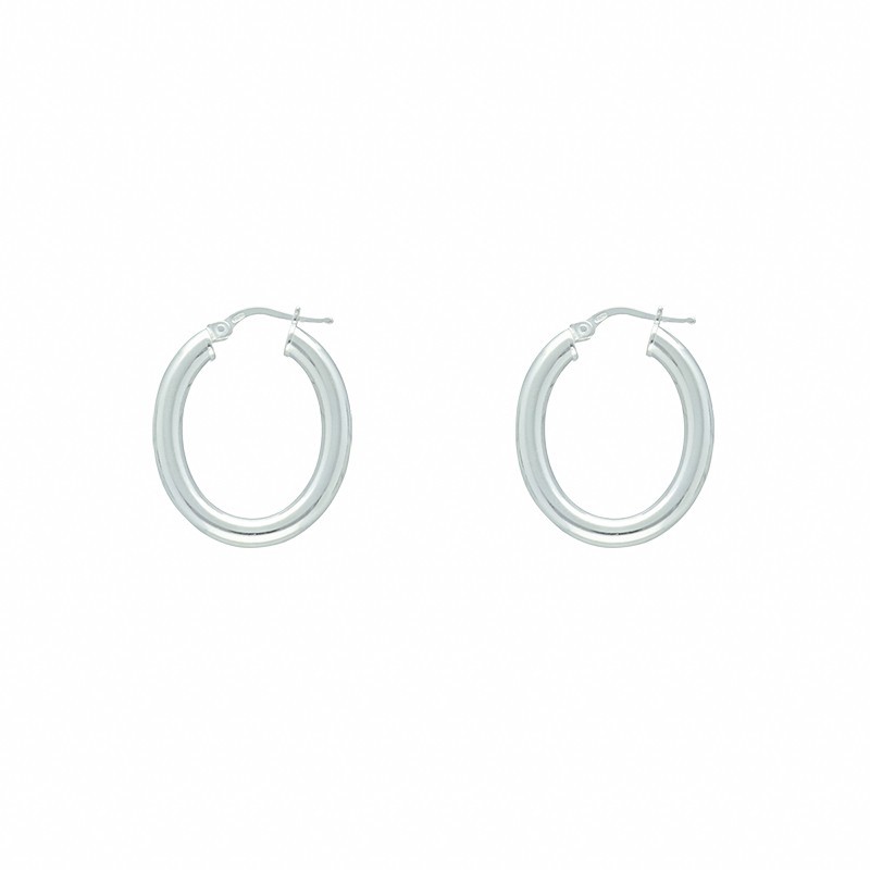 Argollas lisas oval 30 MM plata de ley