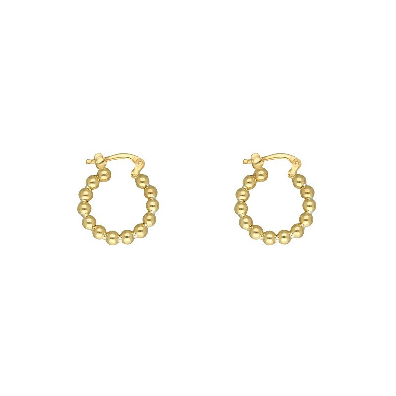 Argollas bolitas 17 MM plata chapada oro