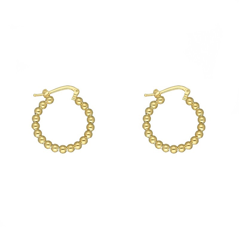 Argollas bolitas 22 MM plata chapada oro