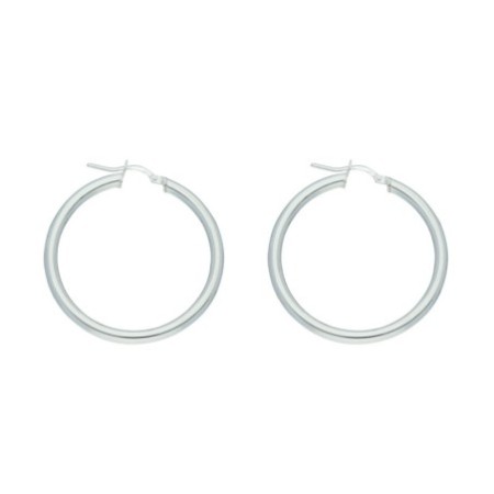 Argollas click lisas 37 MM plata de ley