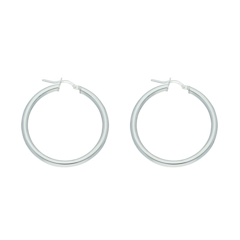 Argollas click lisas 37 MM plata de ley