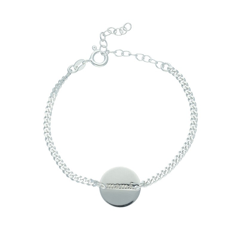 Pulsera disco mama barbada plata de ley