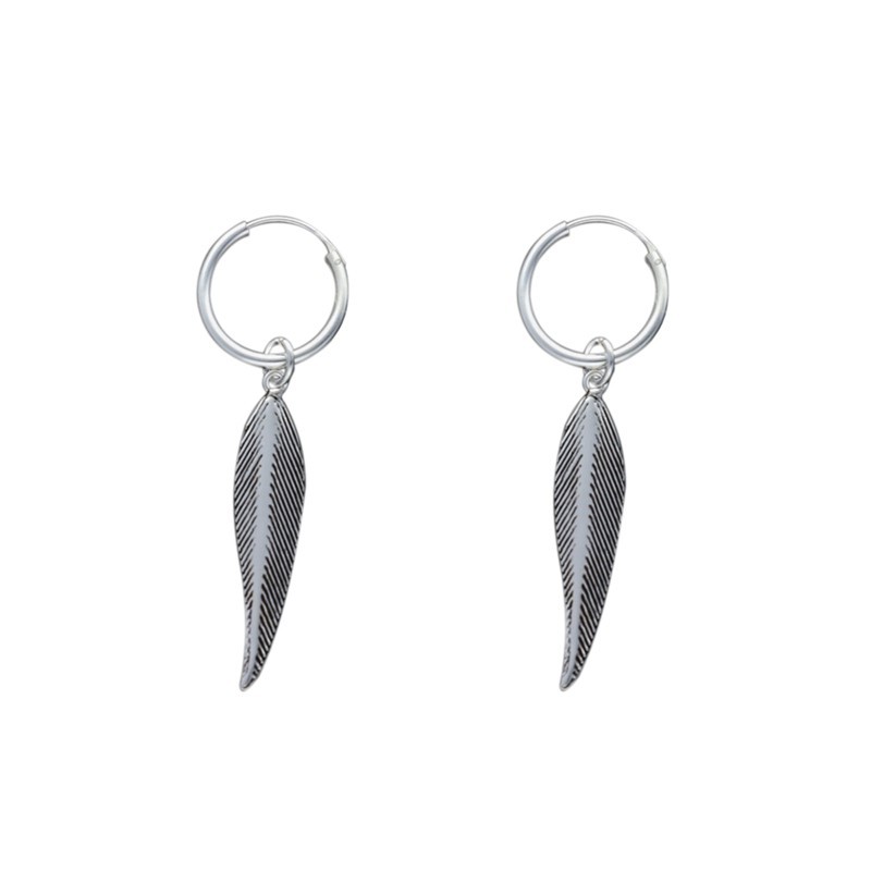 Argollas tubo redondo pluma 20 MM plata de ley