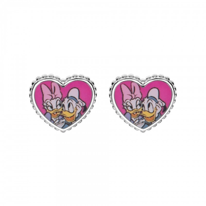 Pendientes Disney Donald&Daisy esmalte plata de ley