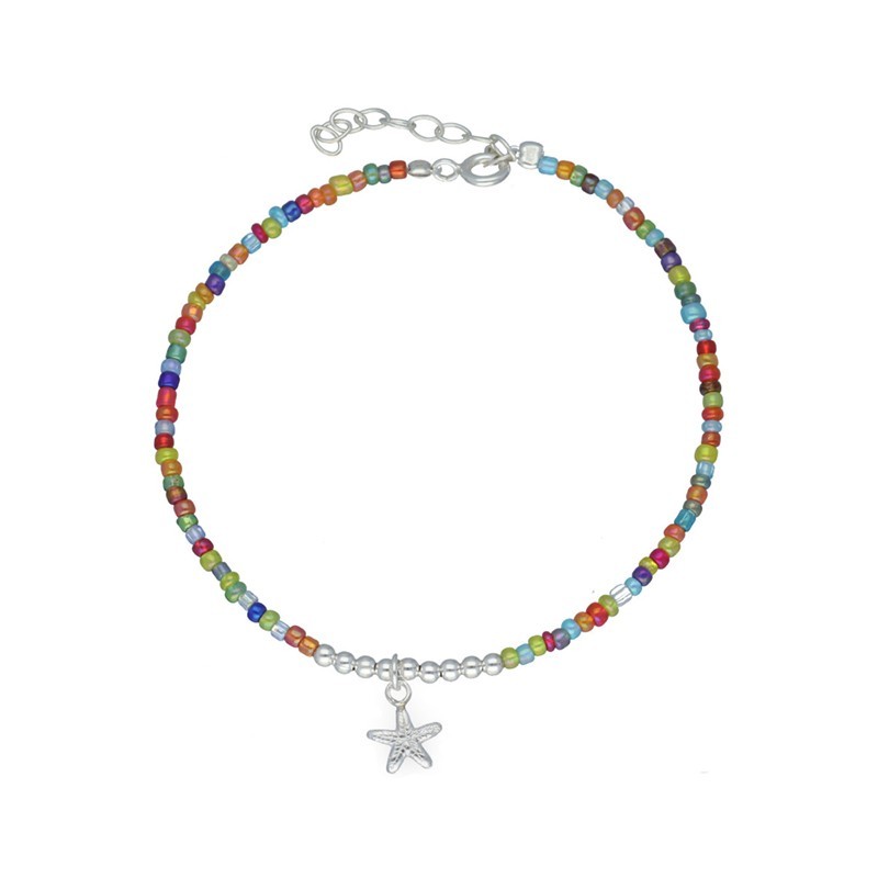 Pulsera colores estrella de mar plata de ley