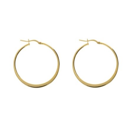 Argollas click plana 30 MM chapada oro