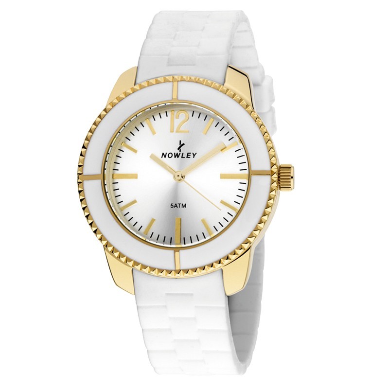 Reloj Nowley Analógico blanco y dorado mujer