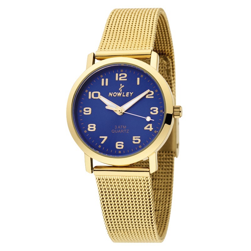 Reloj Nowley Analógico malla azul dorado mujer