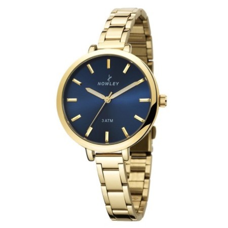 Reloj Nowley Analógico acero dorado azul mujer