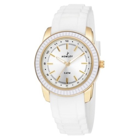 Reloj Nowley Analógico blanco y dorado mujer