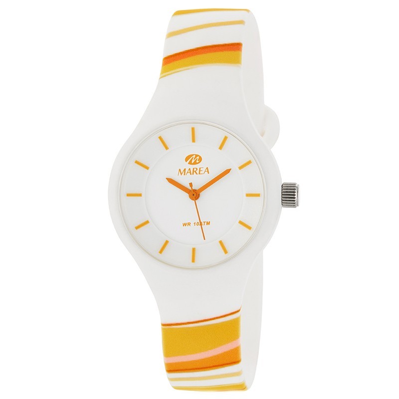 Reloj Analógico Marea B35325/30 Mujer Blanco Y Naranja