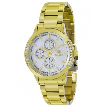 Reloj Analógico Marea B41237/4 Mujer Dorado Esfera Blanca