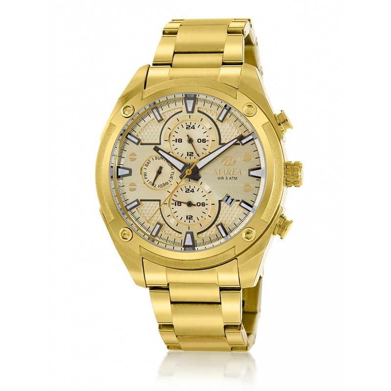 Reloj Analógico Marea B54155/6 Hombre Dorado