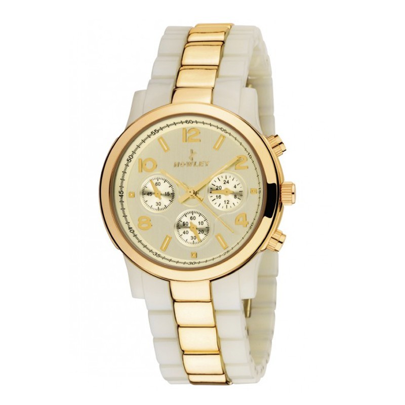 Reloj Nowley analógico dorado y nacar mujer