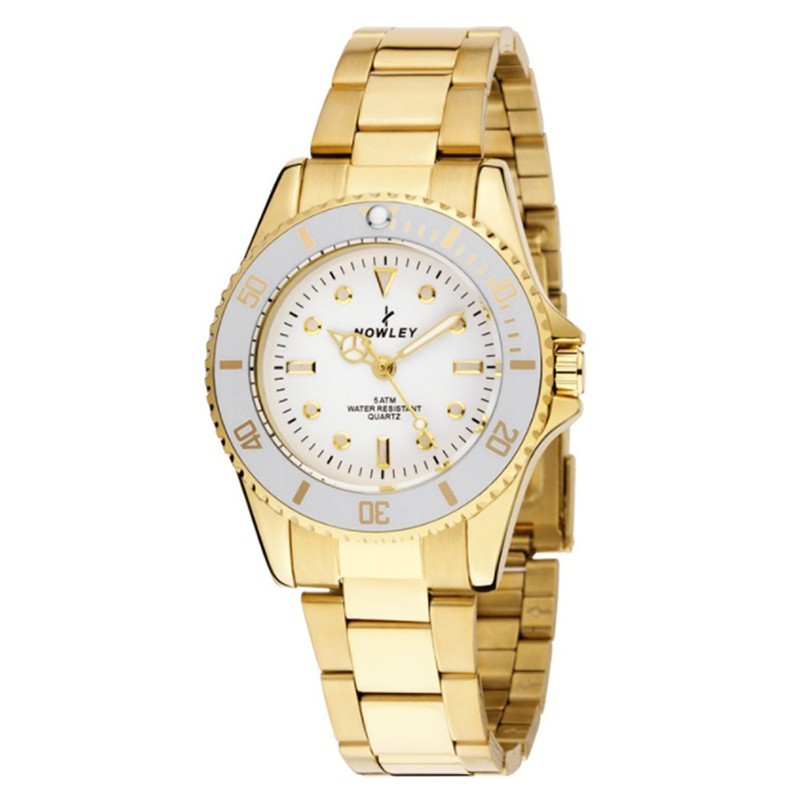 Reloj Nowley analógico dorado y blanco mujer