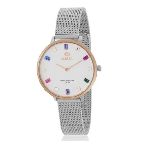 Reloj Analógico Marea B41290/1 Malla Plateado Y Rosado Mujer