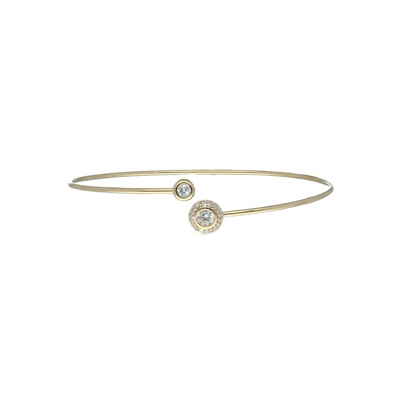 Pulsera aro círculo circonitas chapada en oro (1 micra)