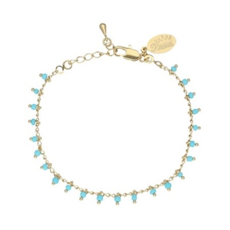 Pulsera coralinas chapada en oro (1 micra)