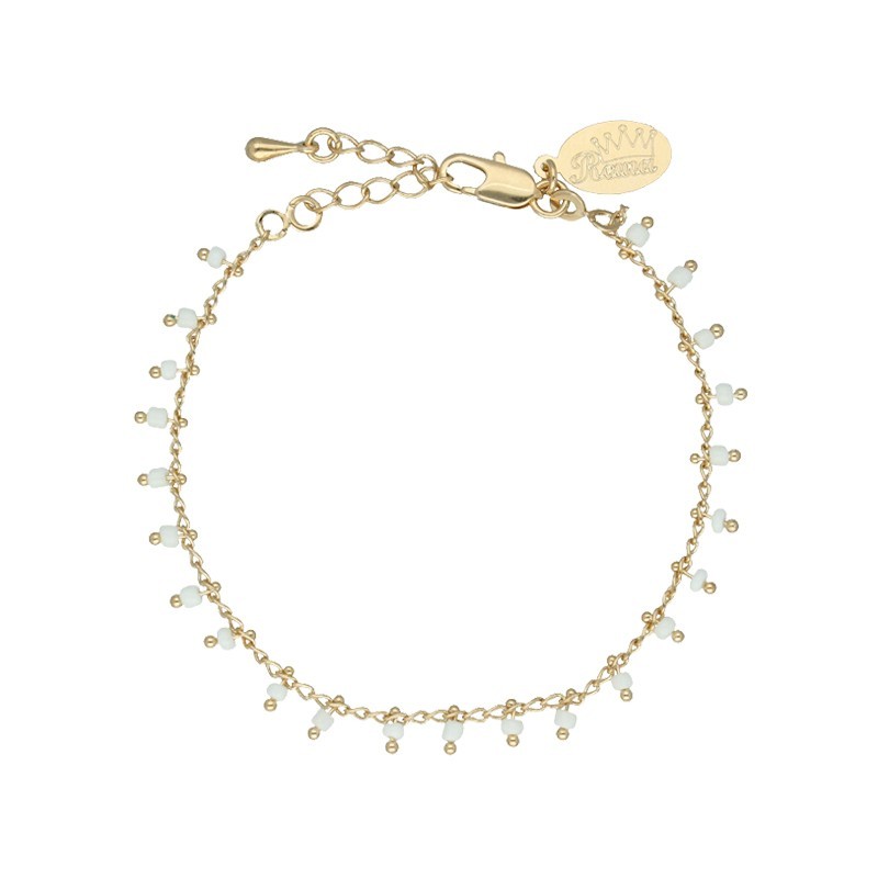 Pulsera roca blanca chapada en oro (1 micra)