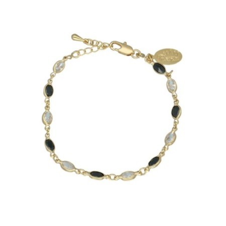 Pulsera piedras colores caramelos chapada en oro (1micra)