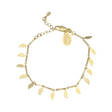 Pulsera hojitas chapada en oro (1 micra)