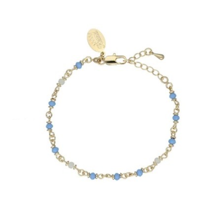 Pulsera piedras chapada en oro (1 micra)