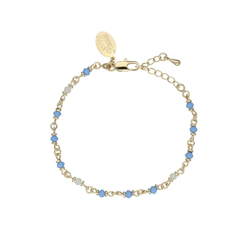 Pulsera piedras chapada en oro (1 micra)