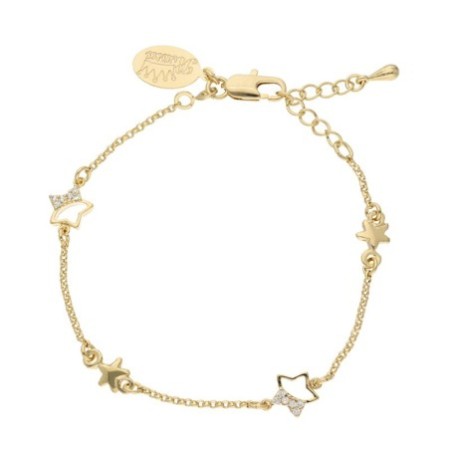 Pulsera estrellas circonitas chapada en oro (1 micra)