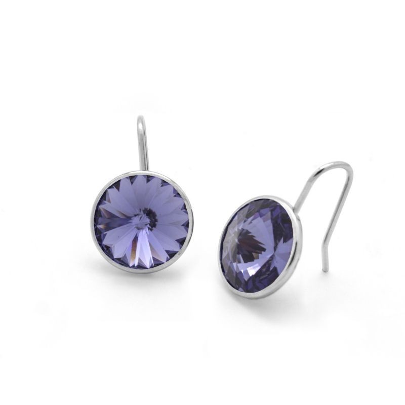 Pendientes Basyc Tanzanite plata rodiada Victoria Cruz