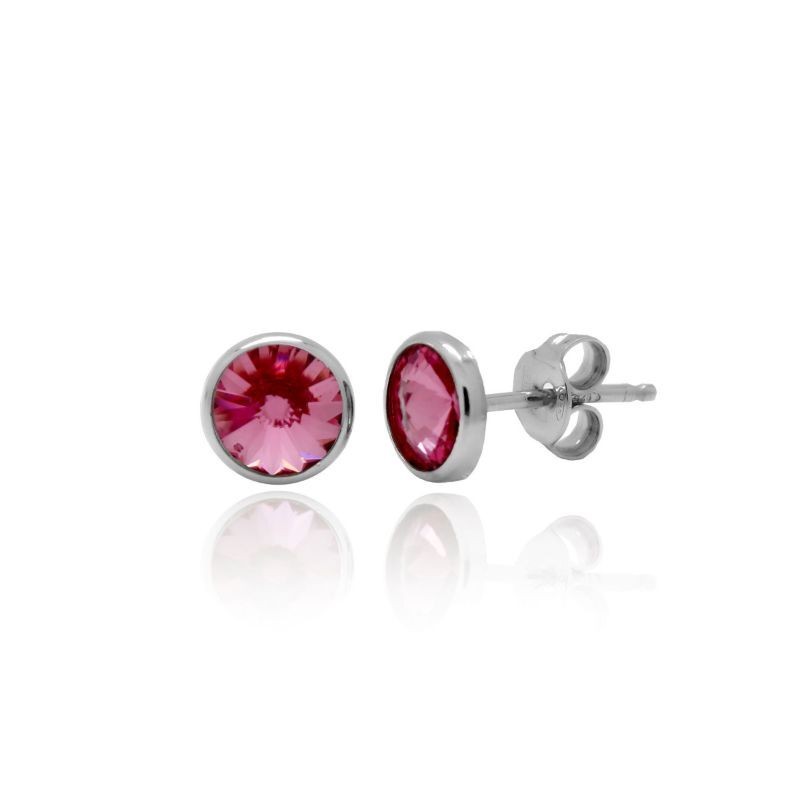 Pendientes Basic rose plata rodiada Victoria Cruz