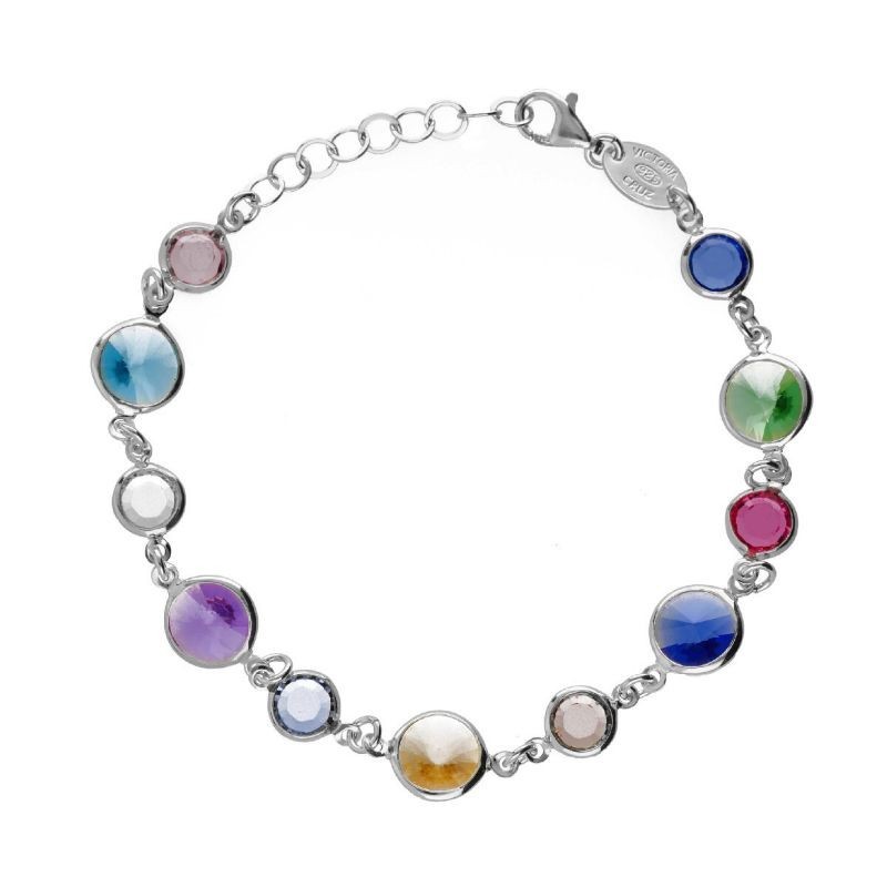 Pulsera multicolor plata rodiada Victoria Cruz