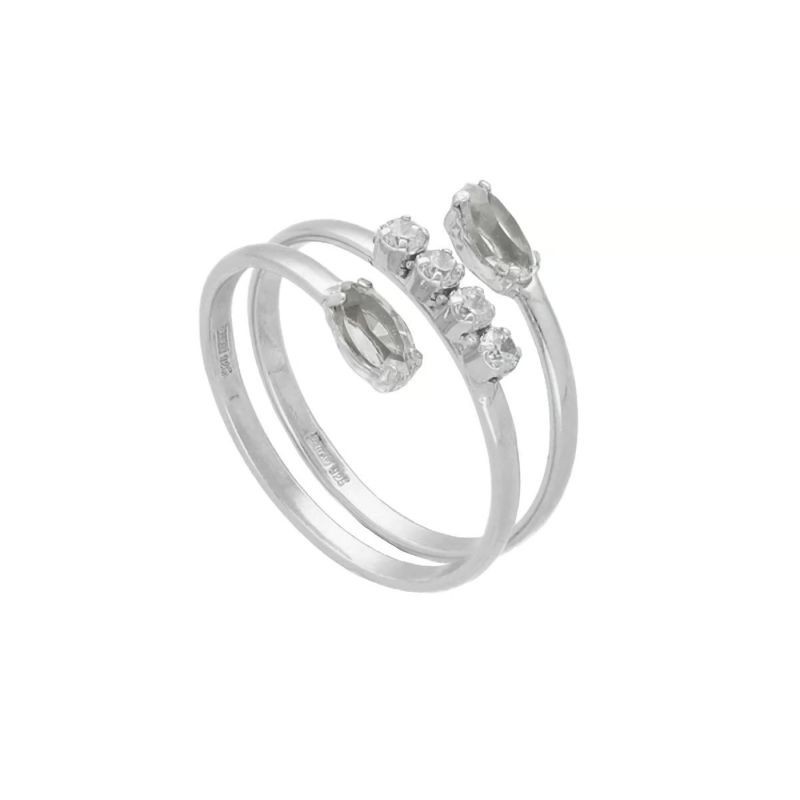 Anillo espiral marquesas plata rodiada Victoria Cruz