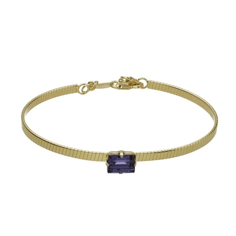 Pulsera Tanzanite plata chapada oro Victoria Cruz