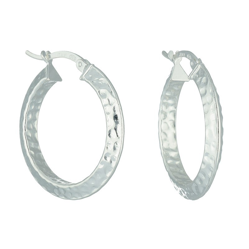 Argollas filo click 27 MM plata de ley