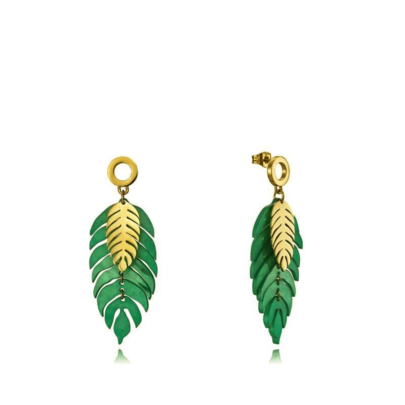 Pendientes Viceroy 15115E01016 Hoja Verde Acero Dorado