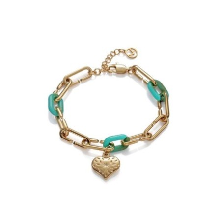 Pulsera Viceroy 1342P01012 Eslabones Corazón Acero Dorado Mujer