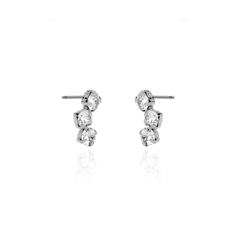 Pendientes caterina crystal plata de ley Victoria Cruz