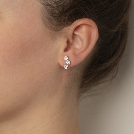 Pendientes caterina crystal plata de ley Victoria Cruz