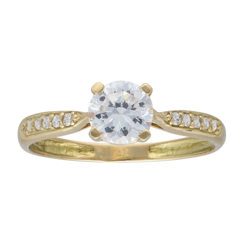 Anillo circonitas Oro 18 K