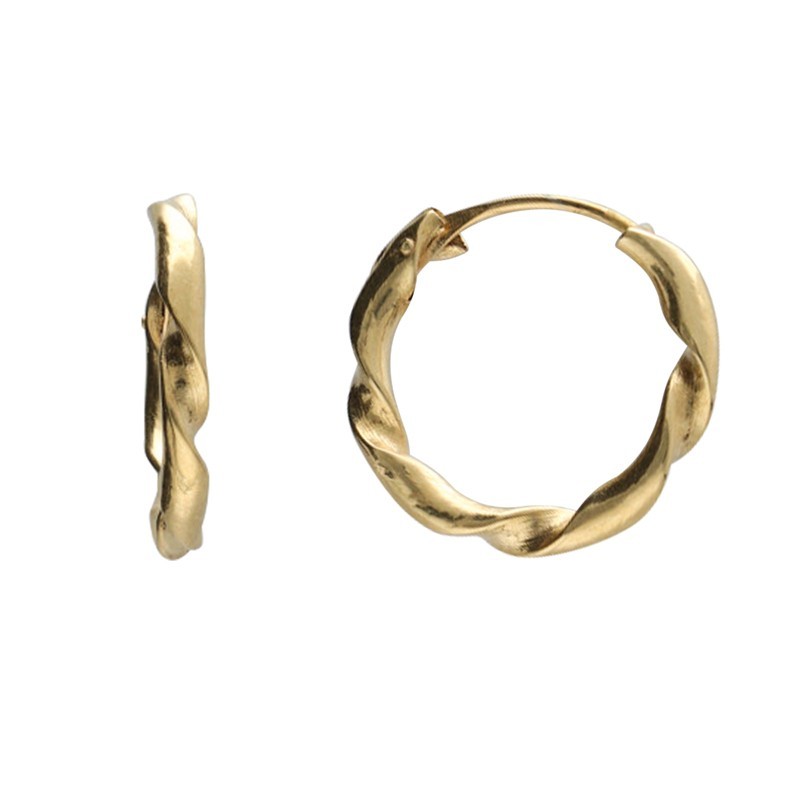 Argollas rizadas 10X2 MM Oro 18 K