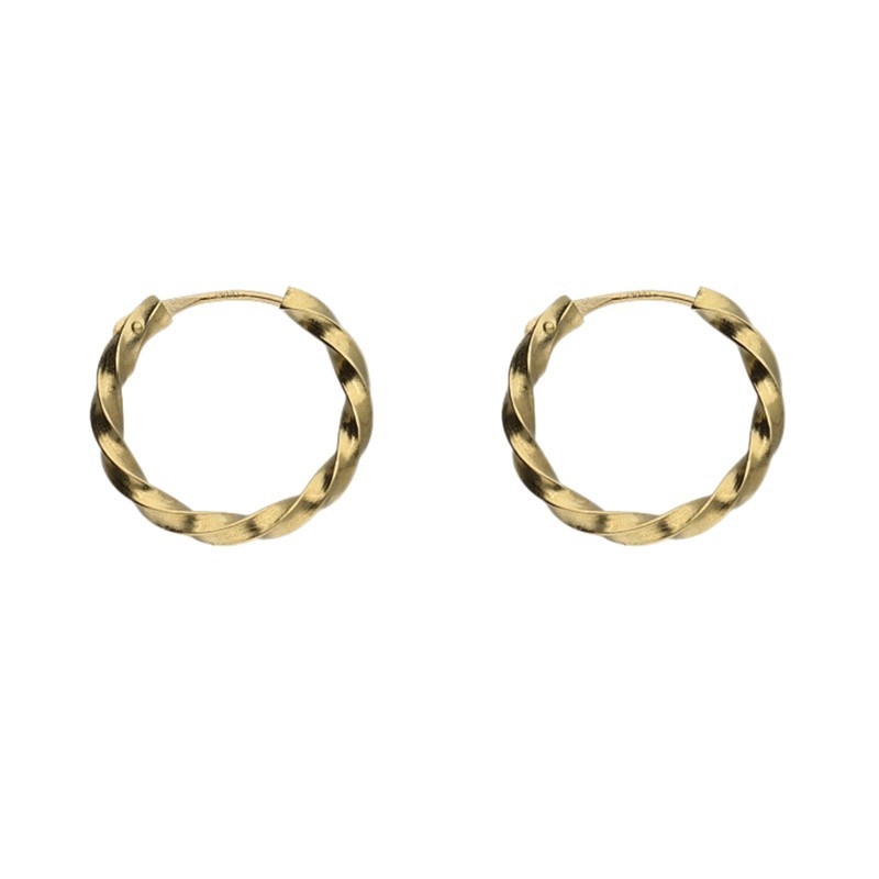 Argollas rizadas 16 MM Oro 18 K