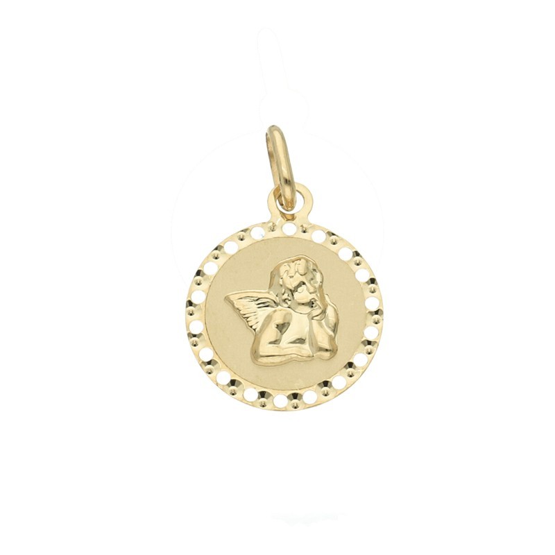 Medalla redonda angel oro 18K