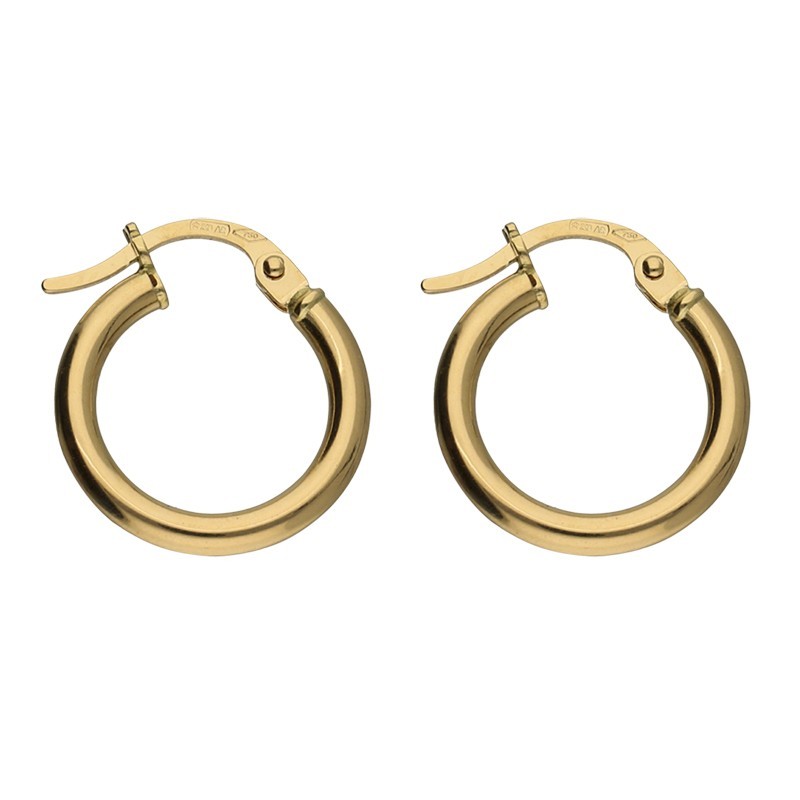 Argollas click tubo redondo 10 MM Oro 18 K