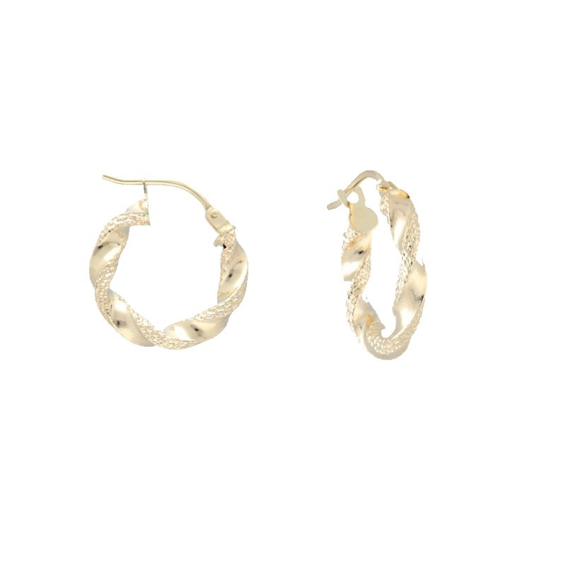 Argollas click rizadas 16X3 MM Oro 18 K