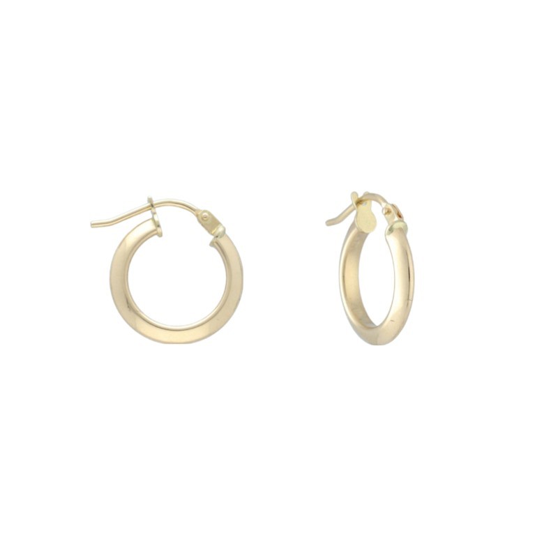 Argollas click lisas 14x2,2 MM Oro 18 K