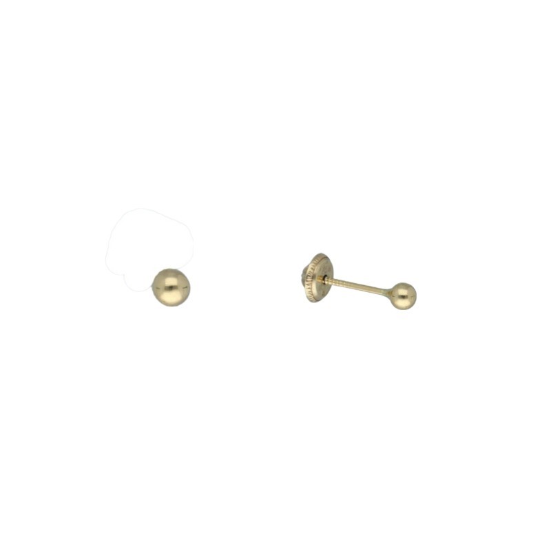 Pendientes rosca bola 3 MM oro 18 K