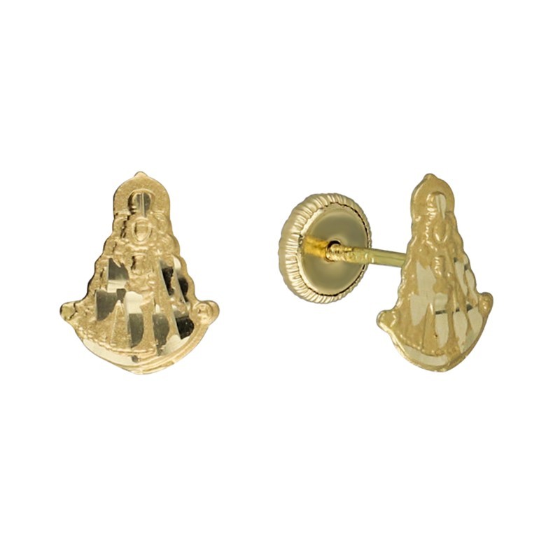 Pendientes rosca Virgen del Rocío Oro 18 K