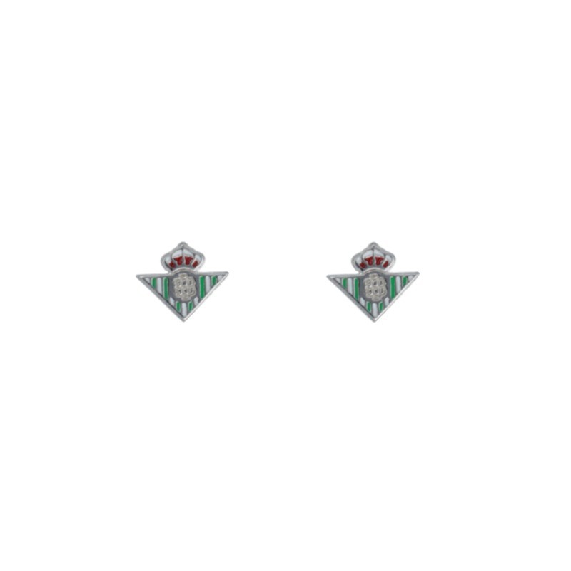 PENDIENTES OFICIALES DE PLATA ESCUDO REAL BETIS COLOR