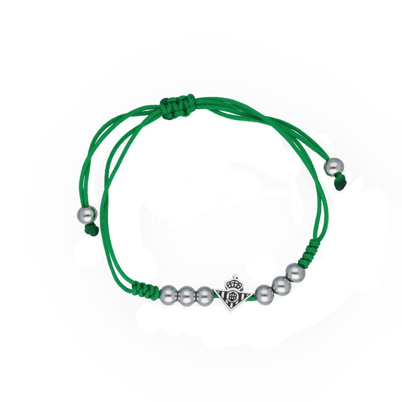 PULSERA OFICIAL REAL BETIS ACERO Y MACRAMÉ