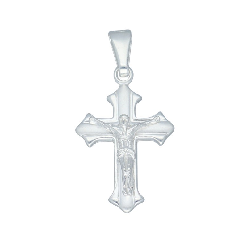 Cruz con cristo 25 MM plata de ley